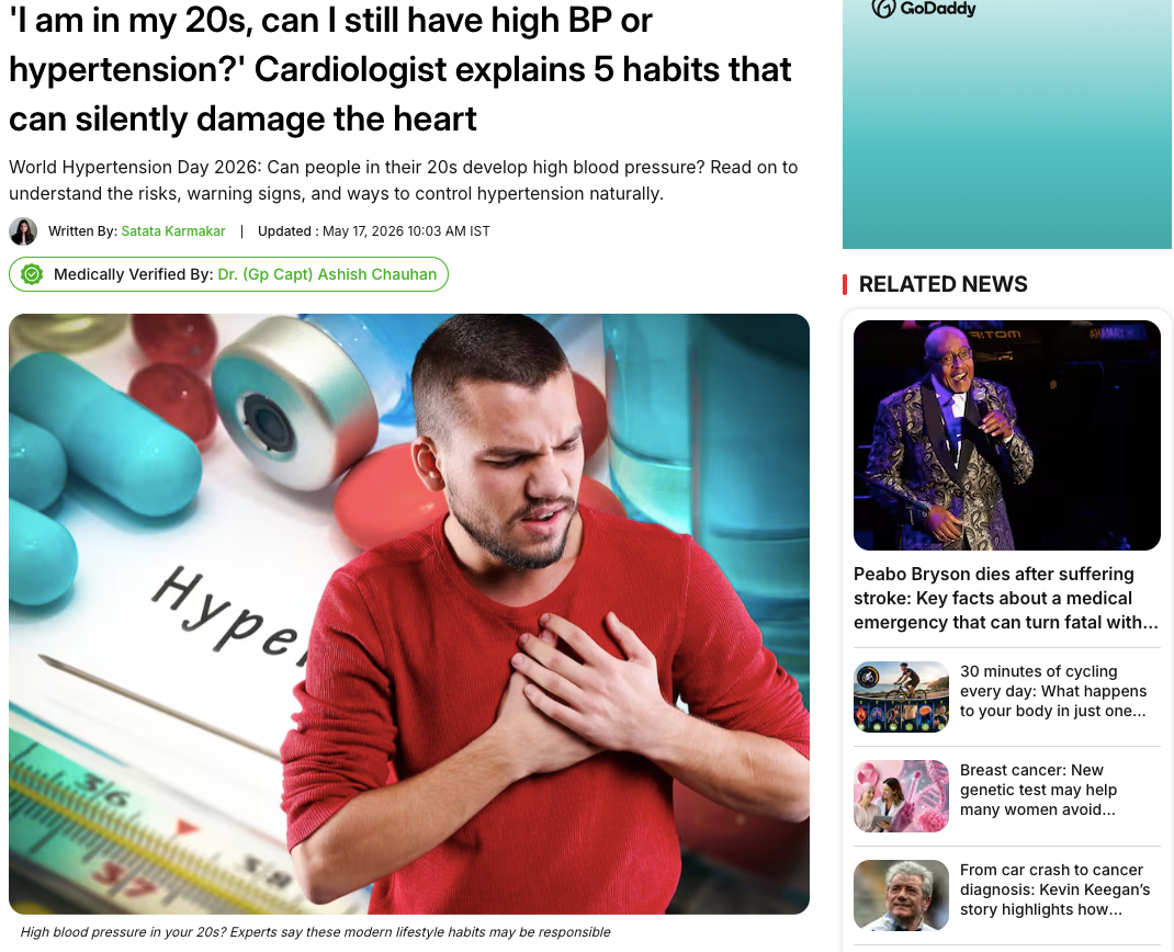 'I am in my 20s, can I still have high BP or hypertension?' Cardiologist explains 5 habits that can silently damage the heart