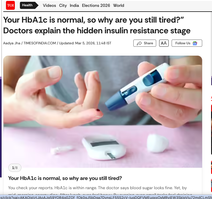 Your HbA1c is normal, so why are you still tired?” Doctors explain the hidden insulin resistance stage