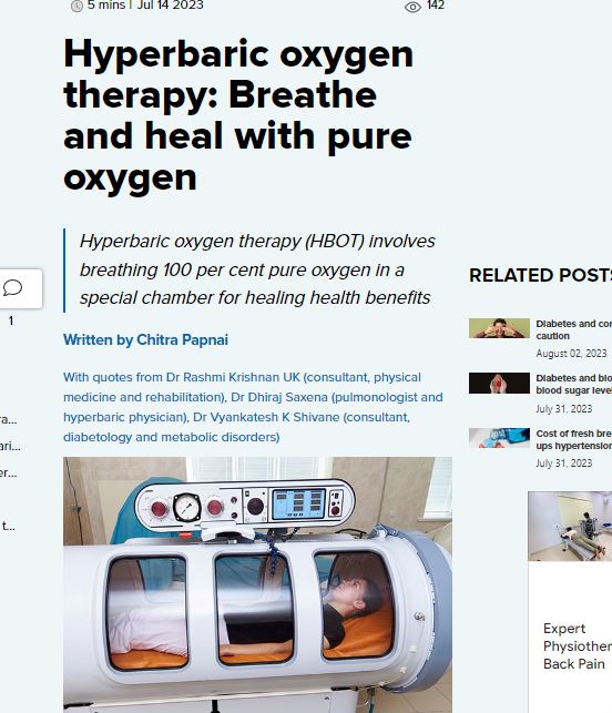 Hyperbaric oxygen therapy