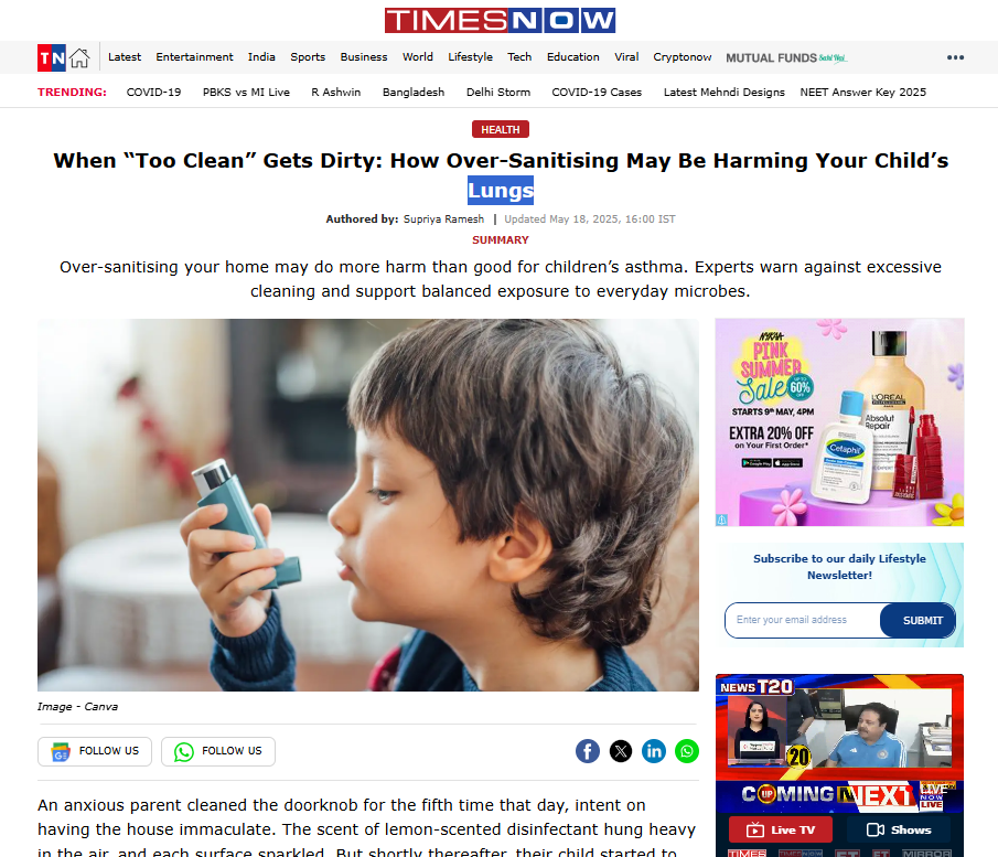  How Over-Sanitising May Be Harming Your Child’s Lungs