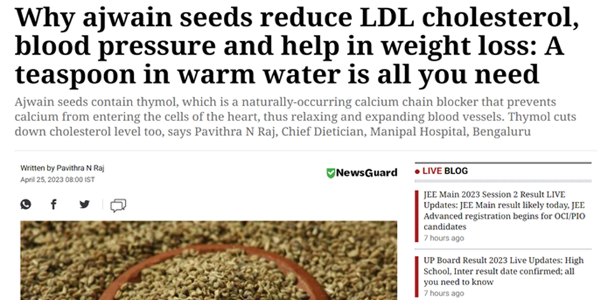 Ms.Pavithra N Raj in The Indian Express