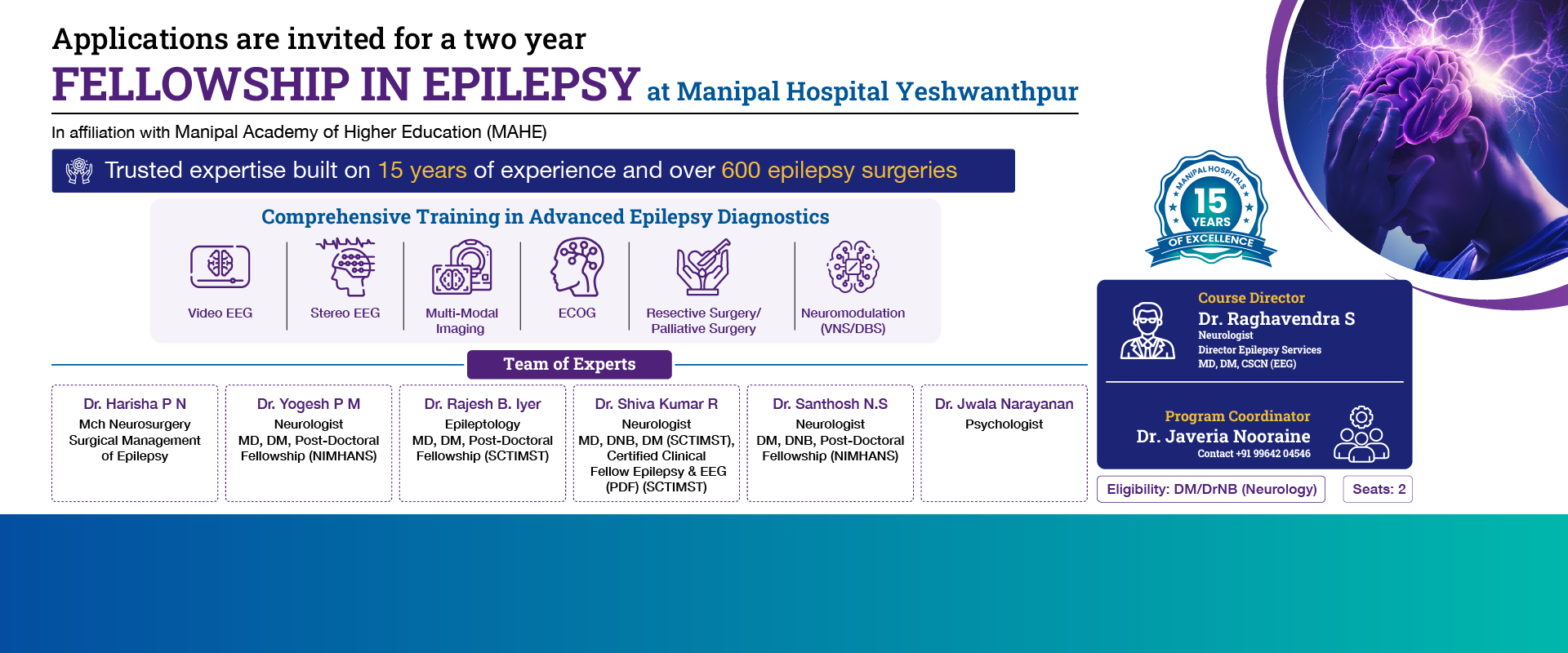Two Year Fellowship in Epilepsy | Manipal Hospitals Yeshwanthpur